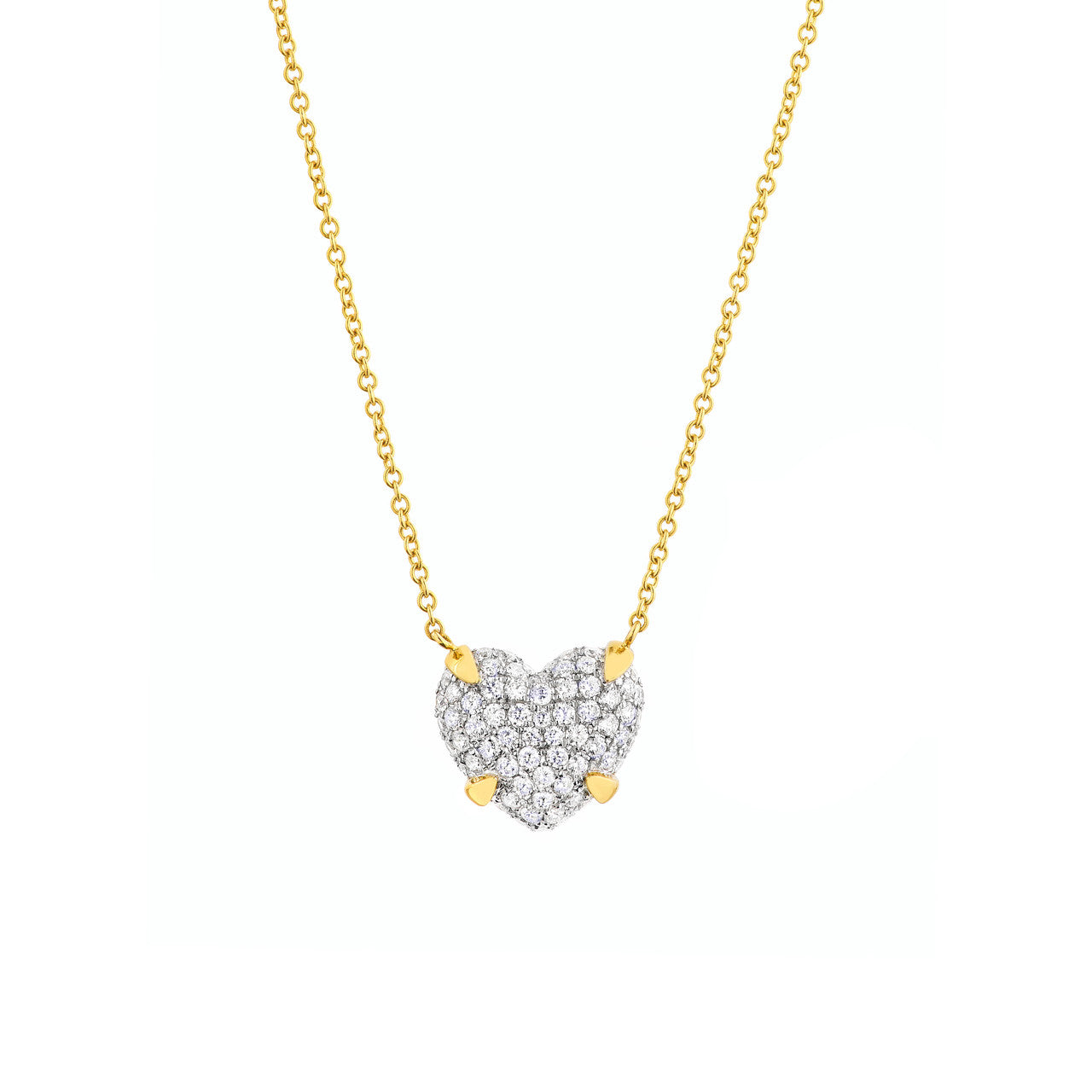 Diamond Pavé Hexagon Pendant Necklace in 14K Two Tone Gold
