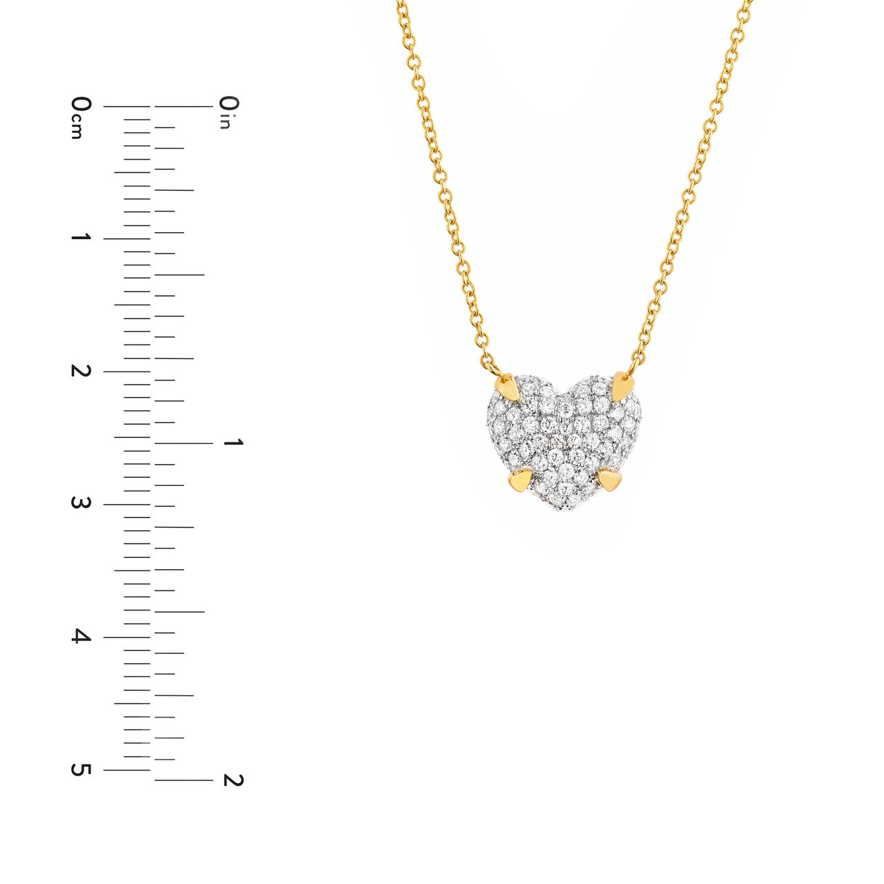 Diamond Pavé Hexagon Pendant Necklace in 14K Two Tone Gold