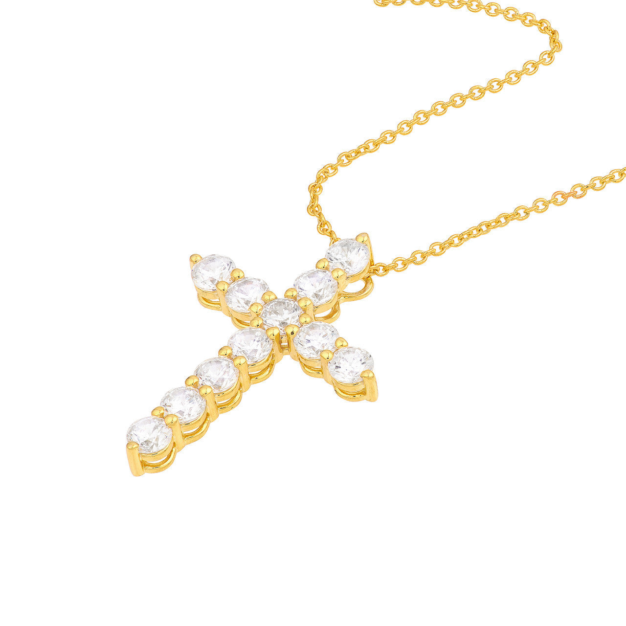 Diamond Cross Pendant 14K Gold