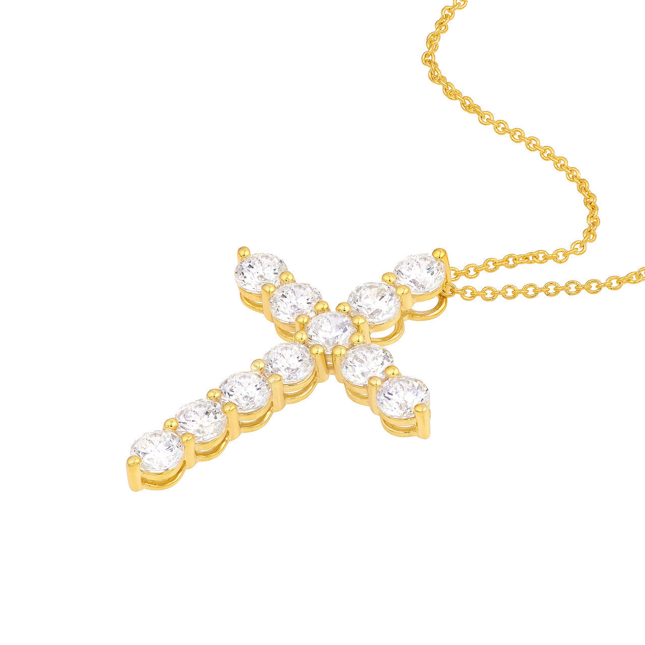 Diamond Cross Pendant 14K Gold