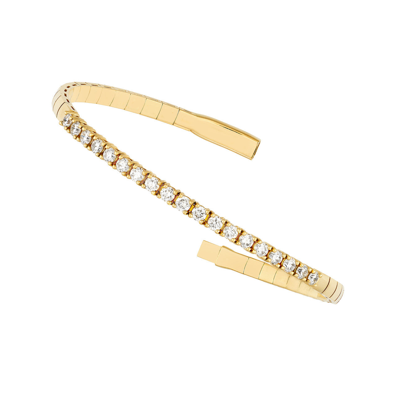 Diamond Flexi Tennis Bangle (1-1/2ctw) in 14K Yellow Gold