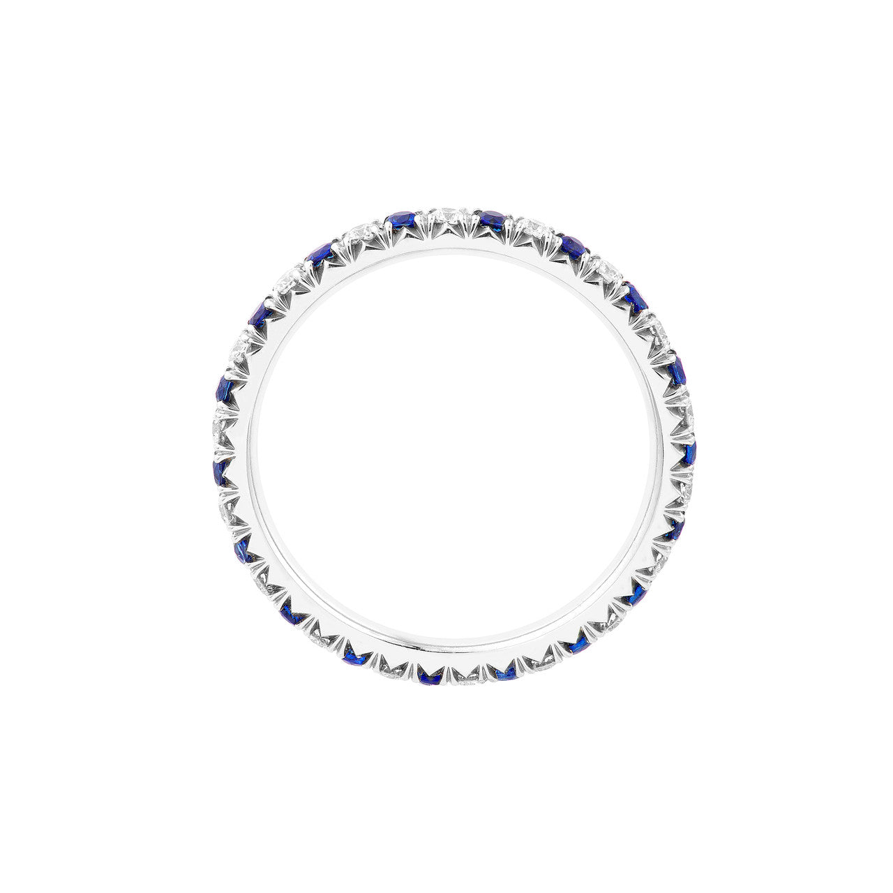 Diamond and Sapphire Eternity Band (1/4tcw) in 14K White Gold