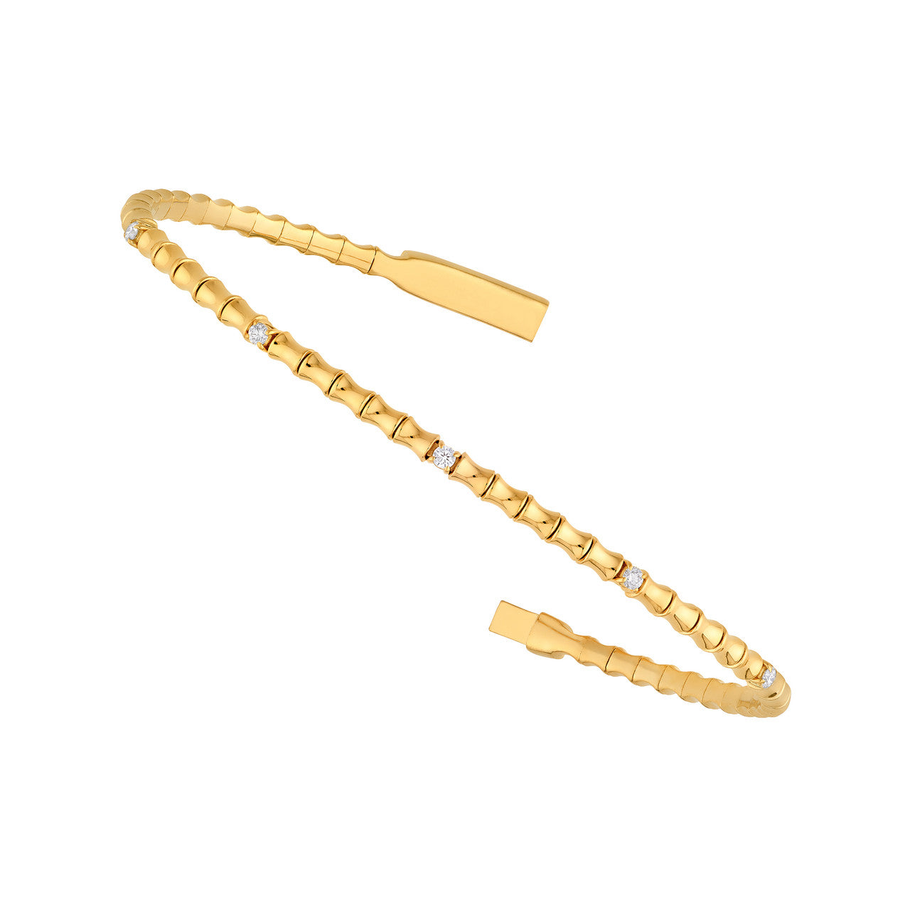 1/6 CTW Diamond Flex Bangle 14K Yellow Gold