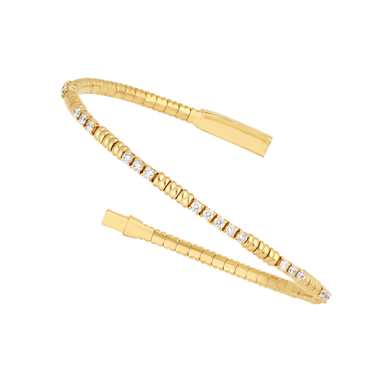 5/8ctw Diamond Flex Bangle in 14K Yellow