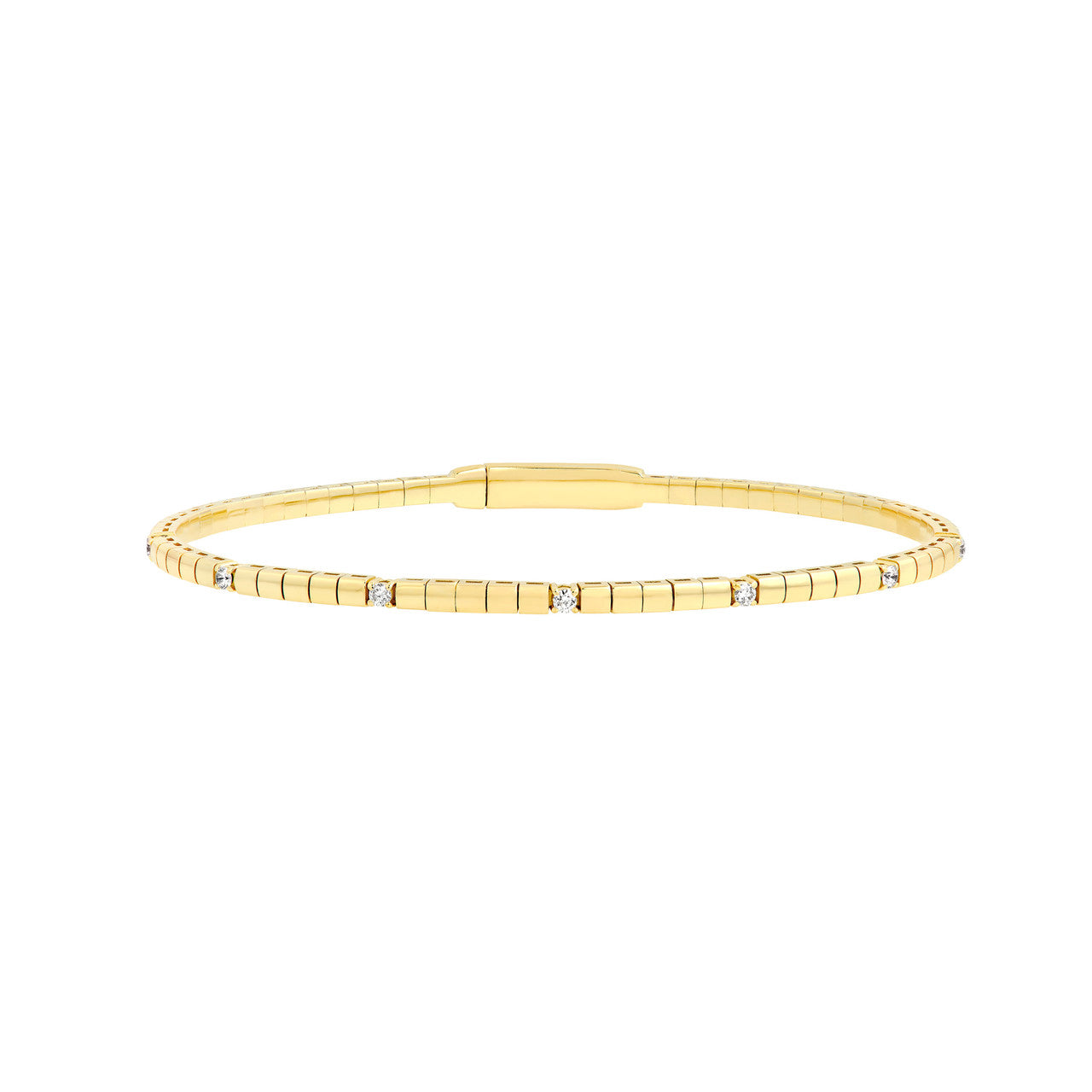 1/5tcw Diamond Flex Bangle in 14K Yellow Gold