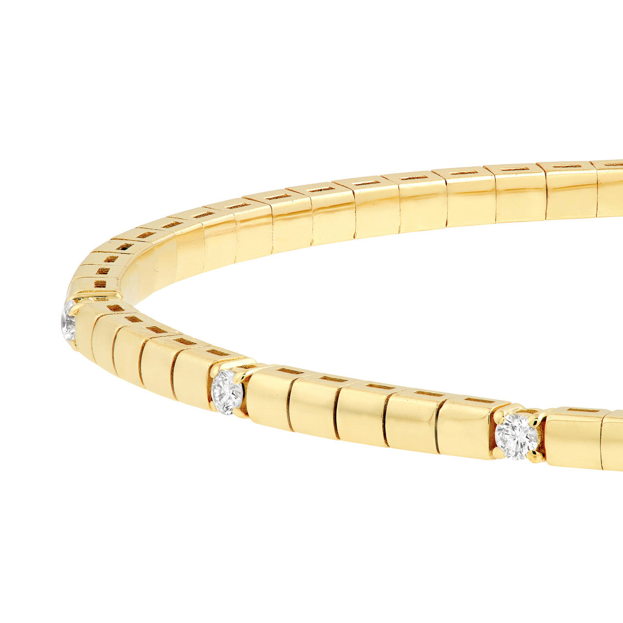 1/5tcw Diamond Flex Bangle in 14K Yellow Gold