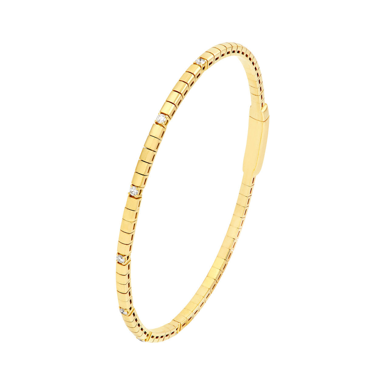 1/5tcw Diamond Flex Bangle in 14K Yellow Gold