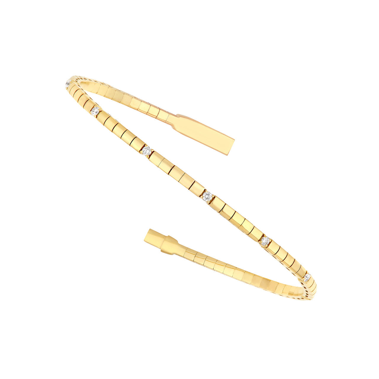 1/5tcw Diamond Flex Bangle in 14K Yellow Gold