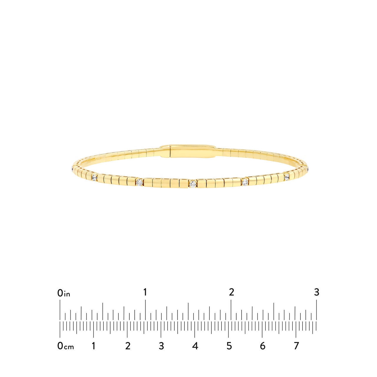 1/5tcw Diamond Flex Bangle in 14K Yellow Gold