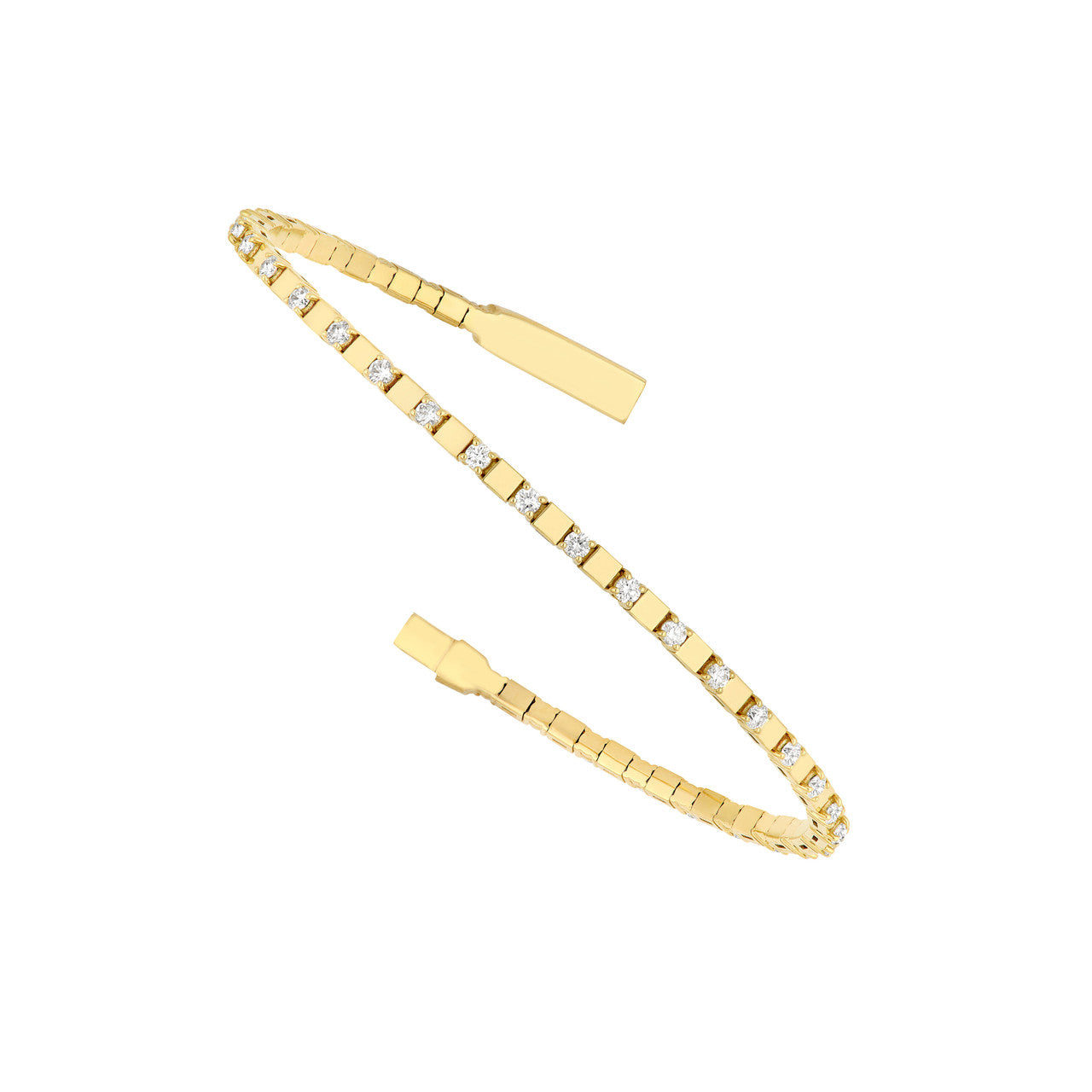 1ct Diamond Flex Bangle in 14K Yellow Gold