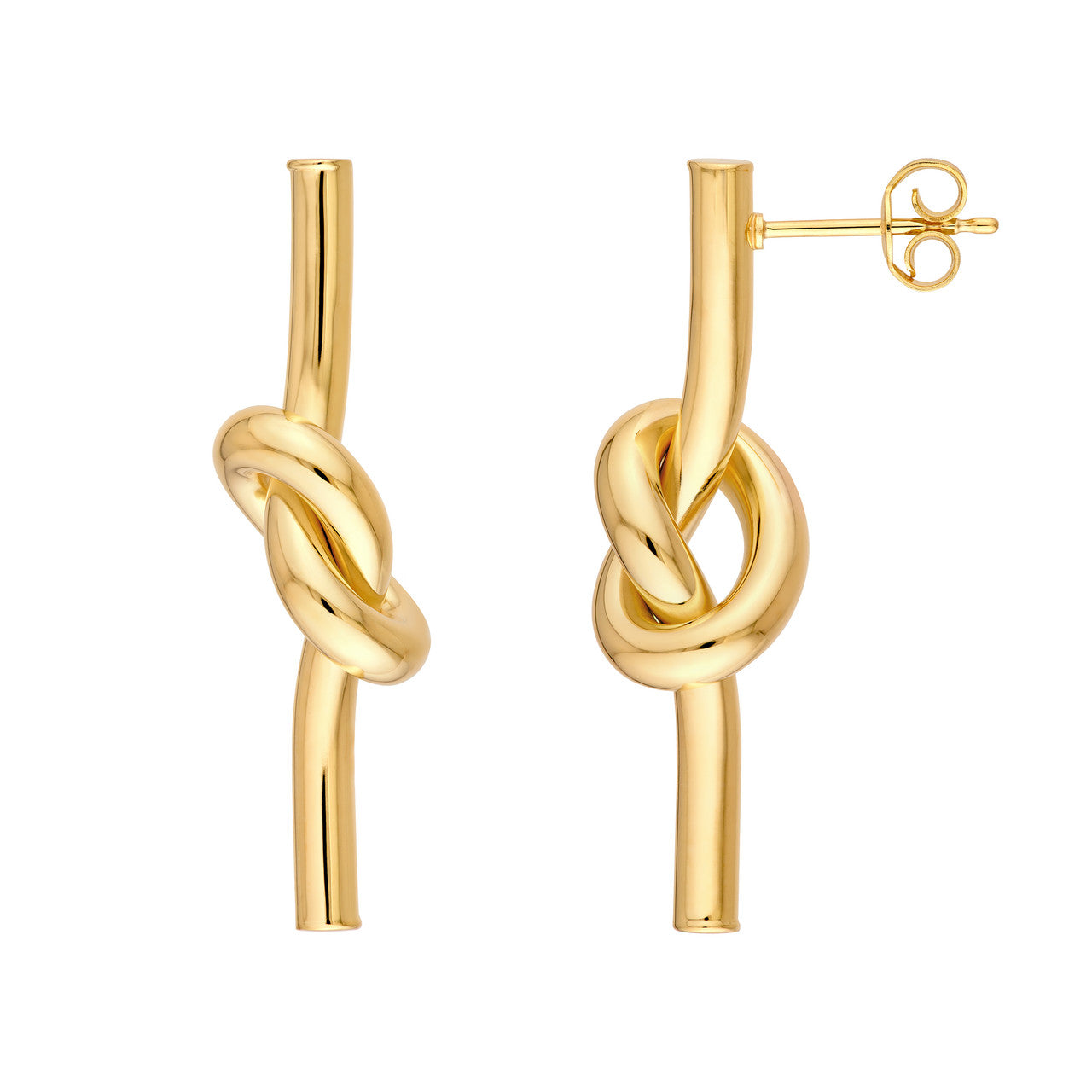 Knotted Tube Earrings in 14K Yellow Gold