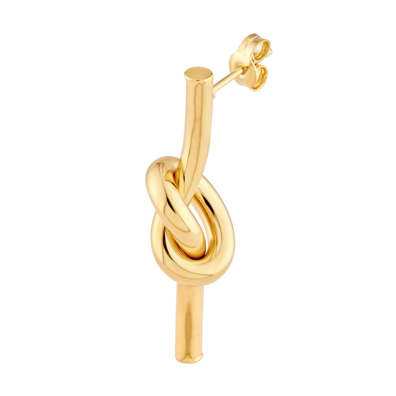 Knotted Tube Earrings in 14K Yellow Gold