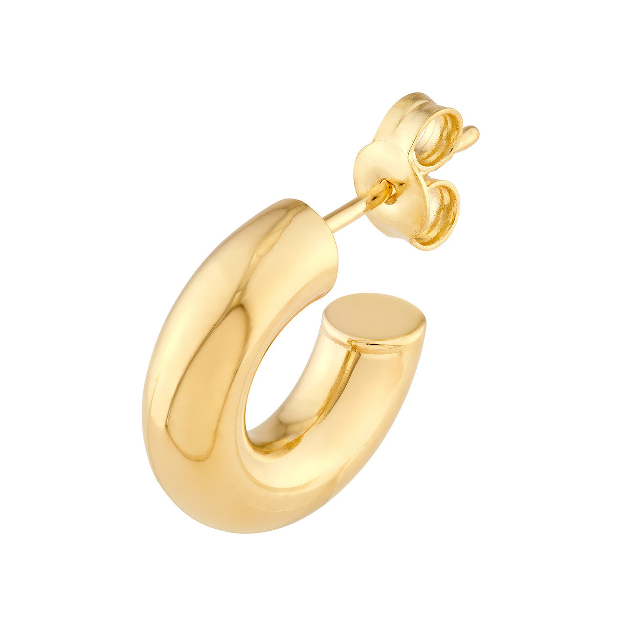 Polished Open Hoop Earrings 14K Gold