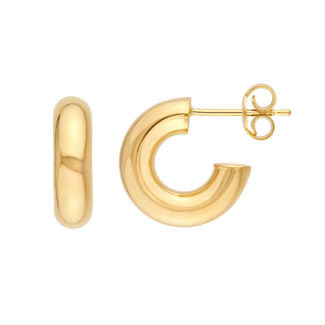 Polished Open Hoop Earrings 14K Gold