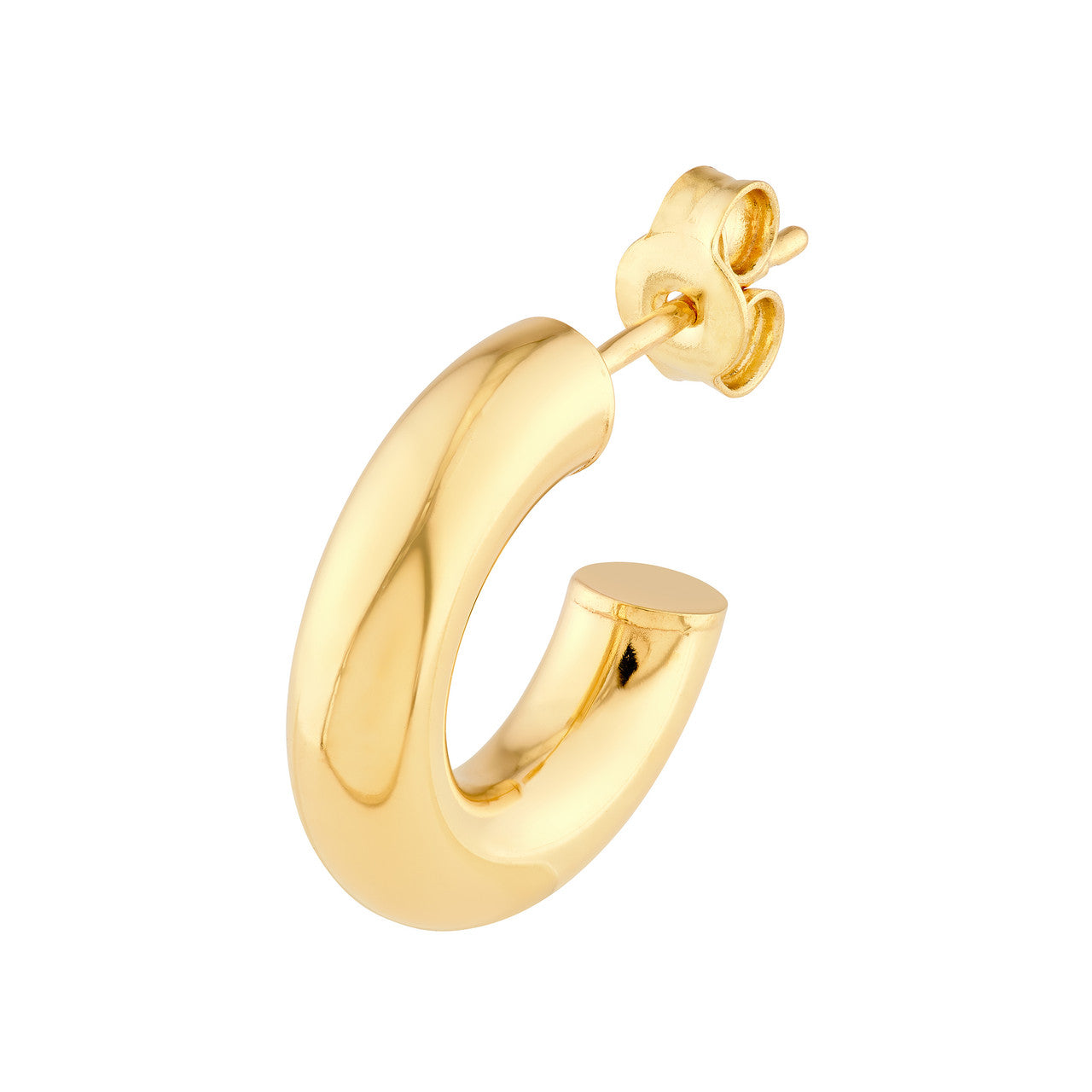 Polished Open Hoop Earrings 14K Gold