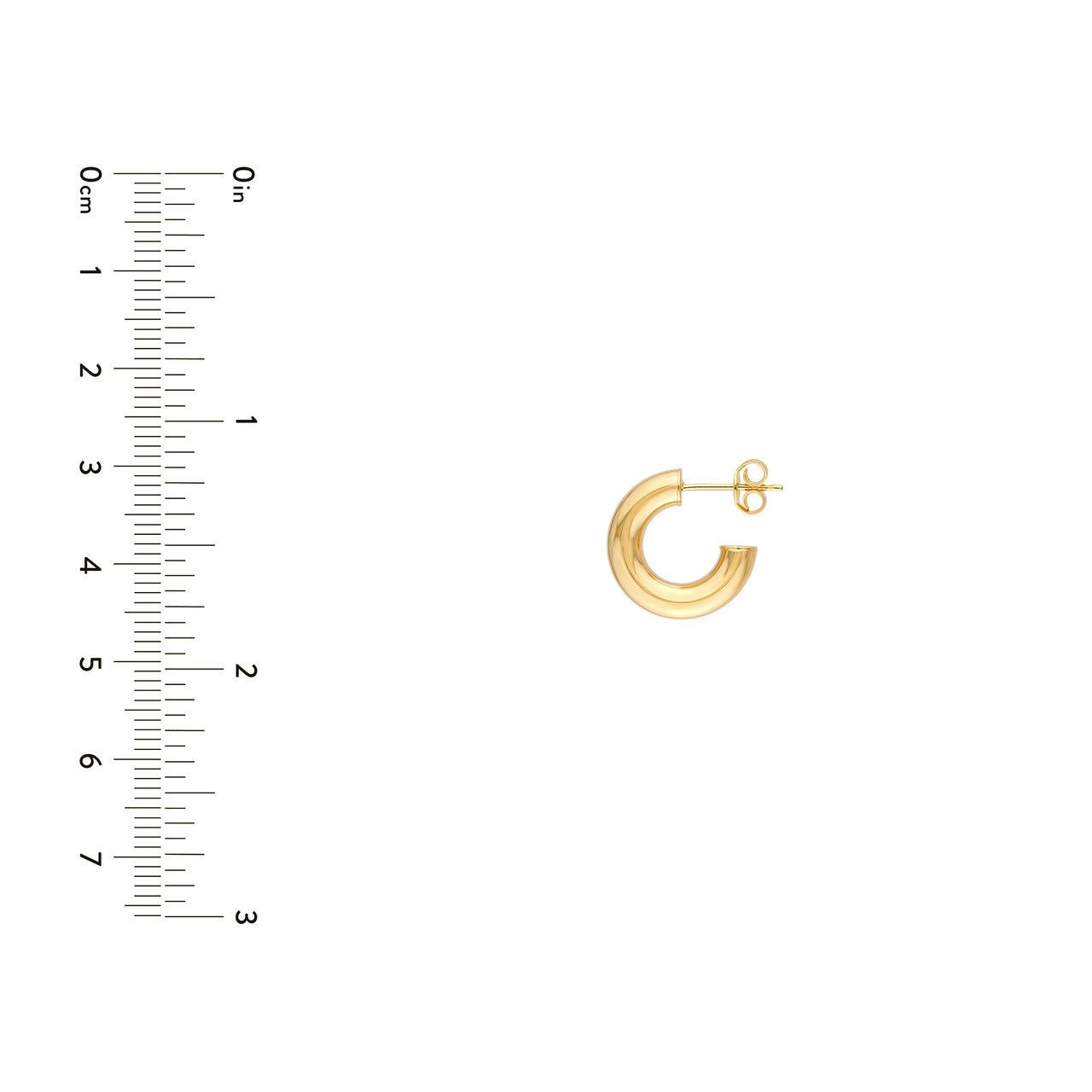 Polished Open Hoop Earrings 14K Gold