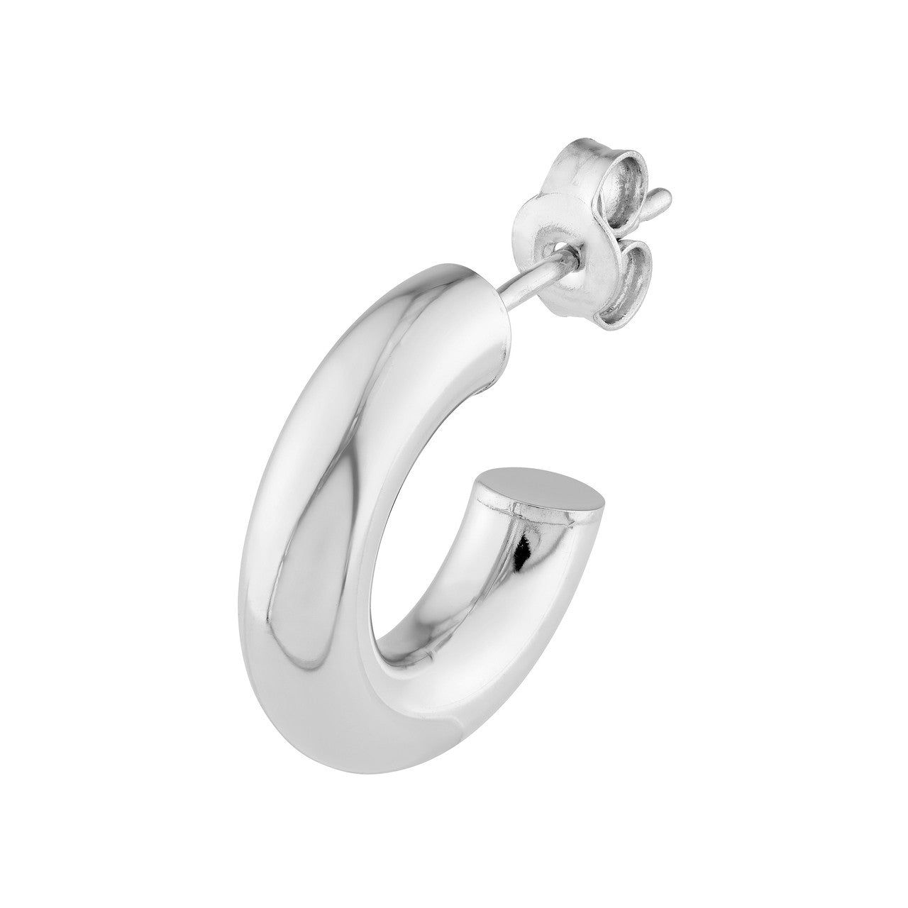 Polished Open Hoop Earrings 14K Gold