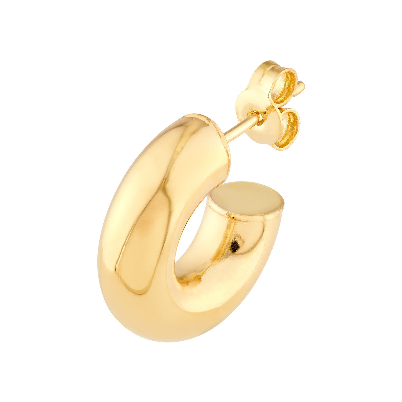 ID Polished Open Hoop Earrings 14K Gold