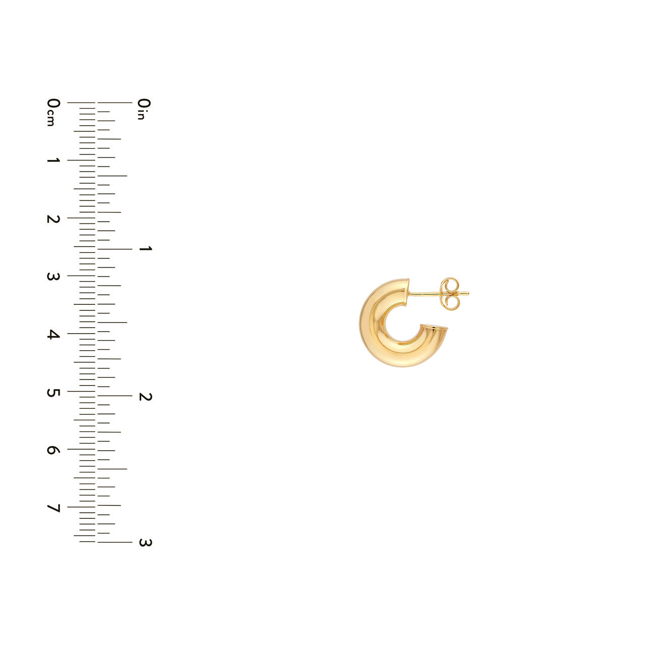 ID Polished Open Hoop Earrings 14K Gold