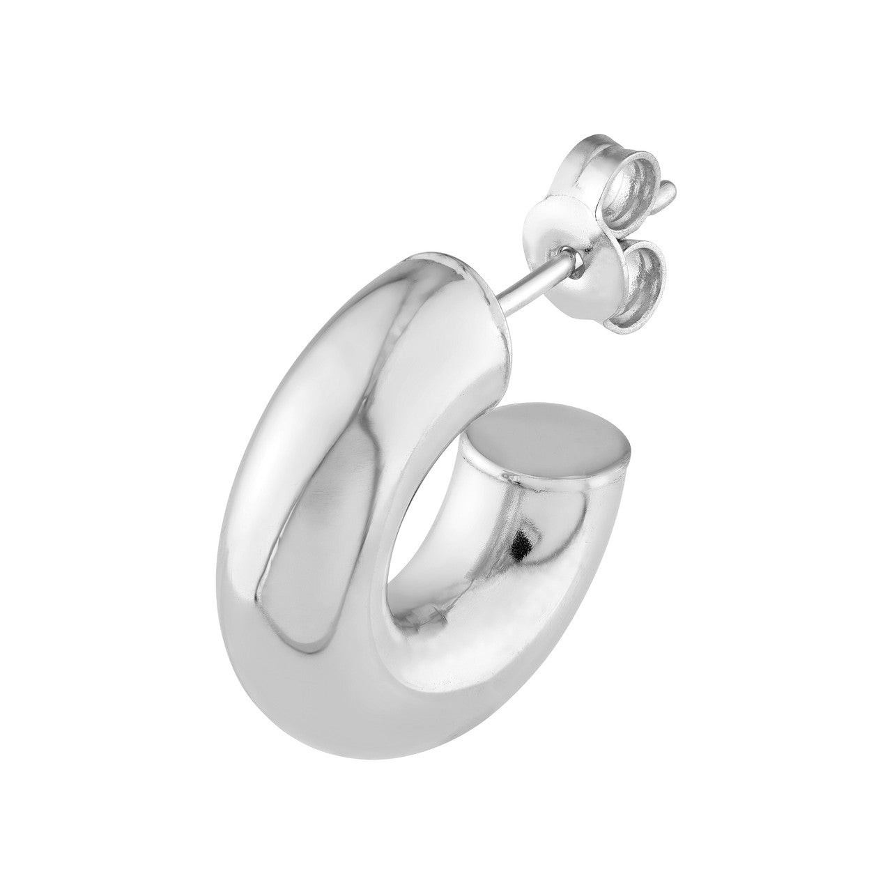 ID Polished Open Hoop Earrings 14K Gold