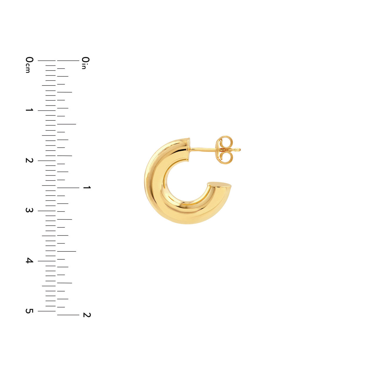 8mm Polished Tubular Hoop Earrings in 14K Yellow and White Gold