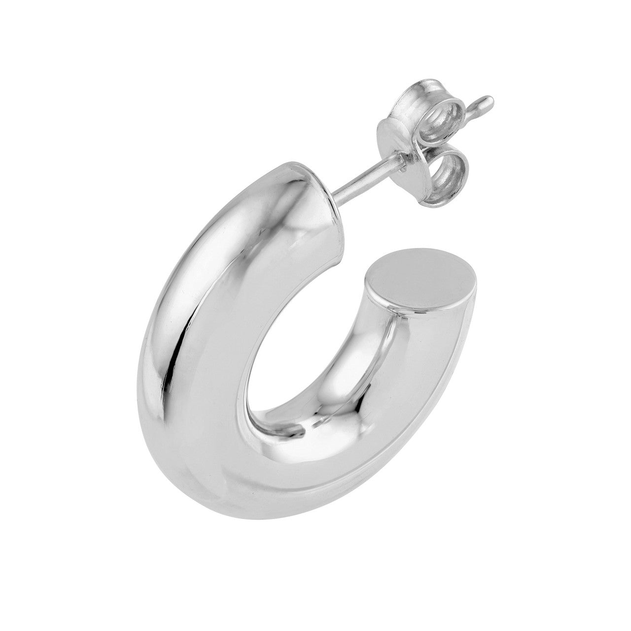 8mm Polished Tubular Hoop Earrings in 14K Yellow and White Gold