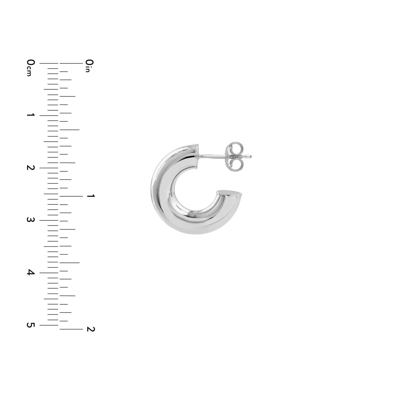 8mm Polished Tubular Hoop Earrings in 14K Yellow and White Gold