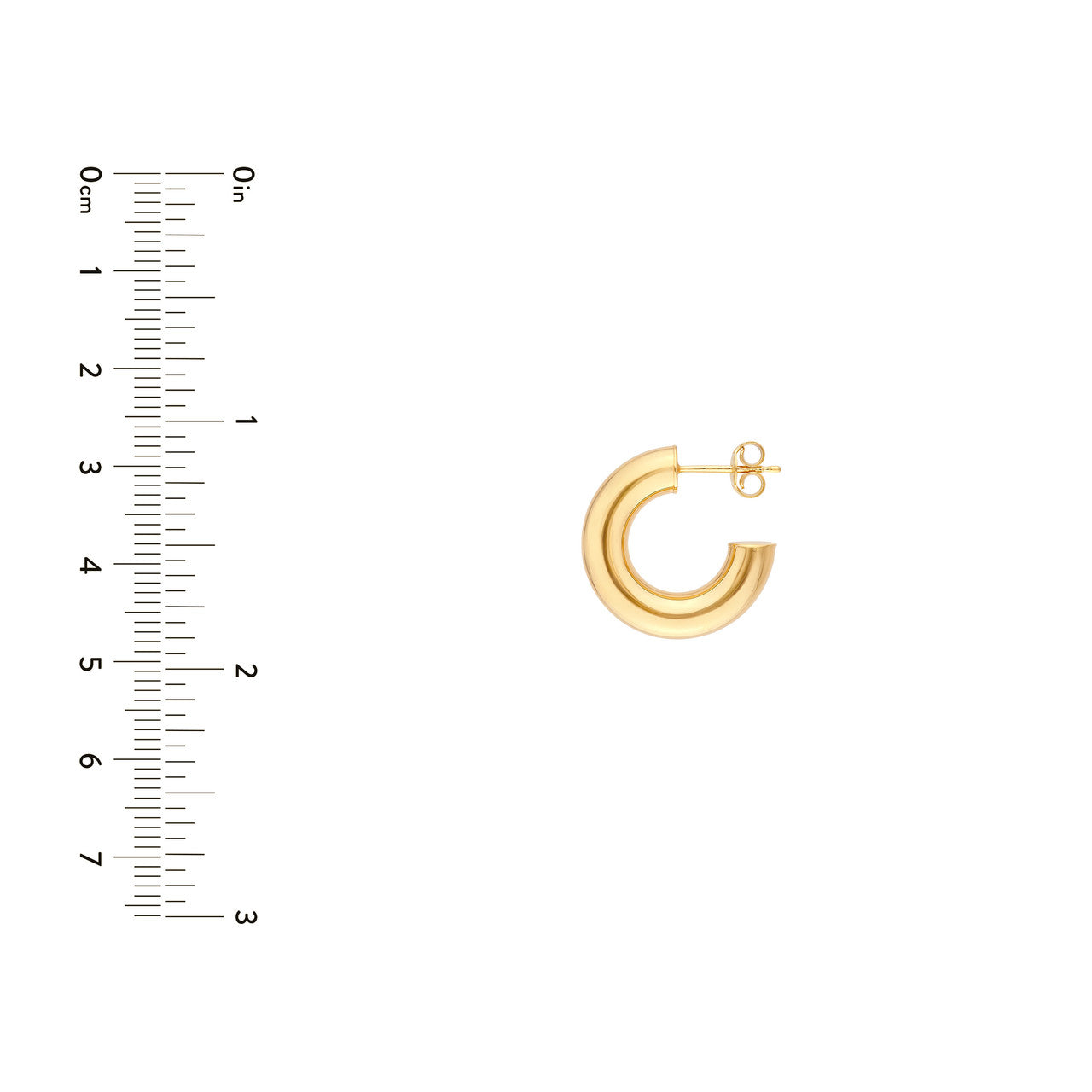 ID Polished Open Hoop Earrings 14K Gold