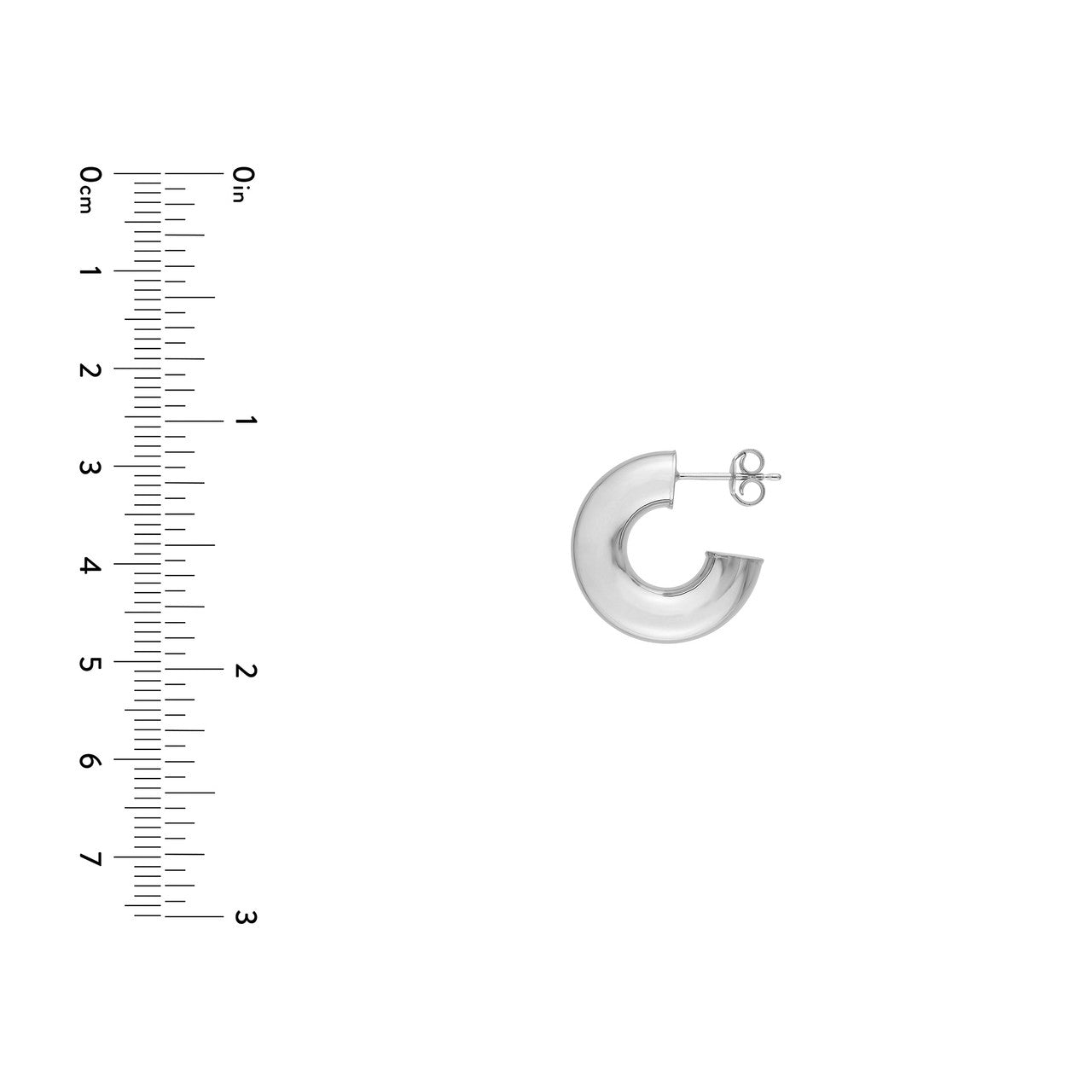 ID Polished Open Hoop Earrings 14K Gold