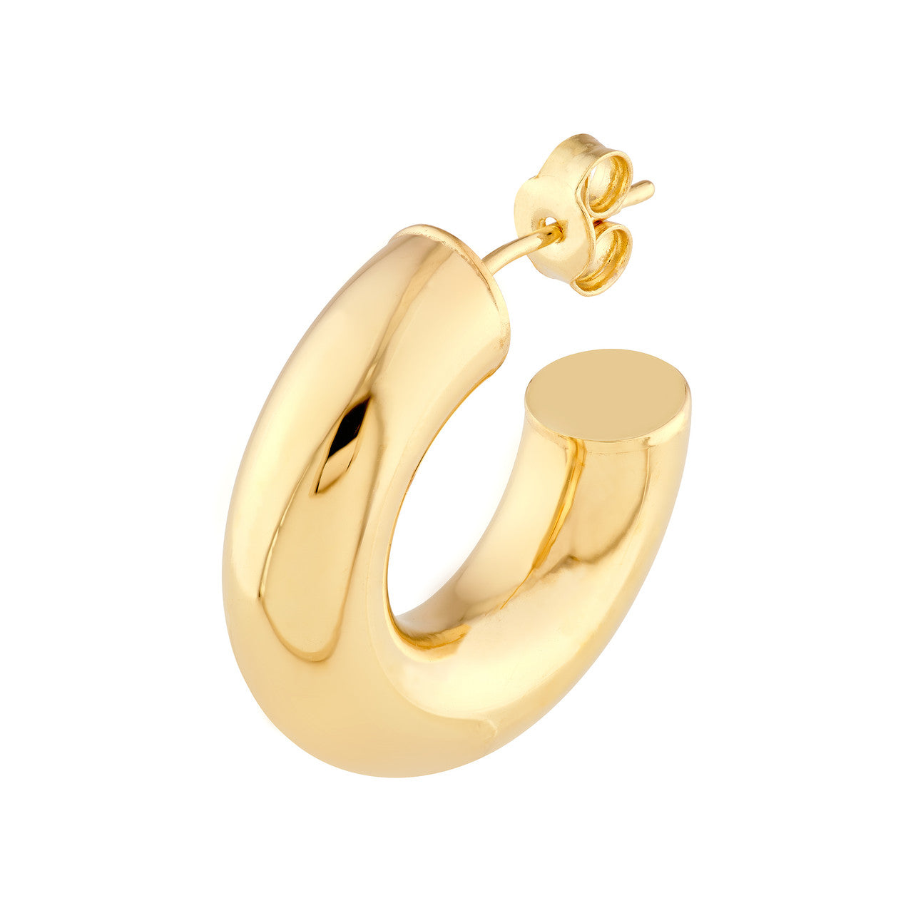 Polished Open Hoop Earrings 14K Gold