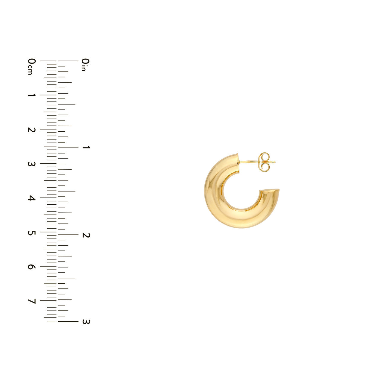 Polished Open Hoop Earrings 14K Gold