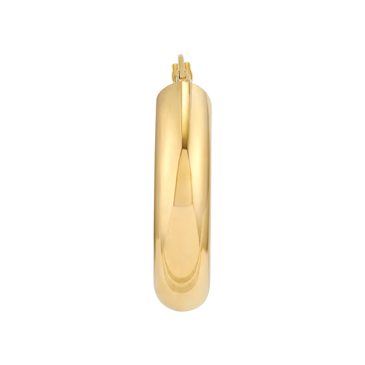 6mm Oval Polished Hoop Earrings in 14K Yellow Gold