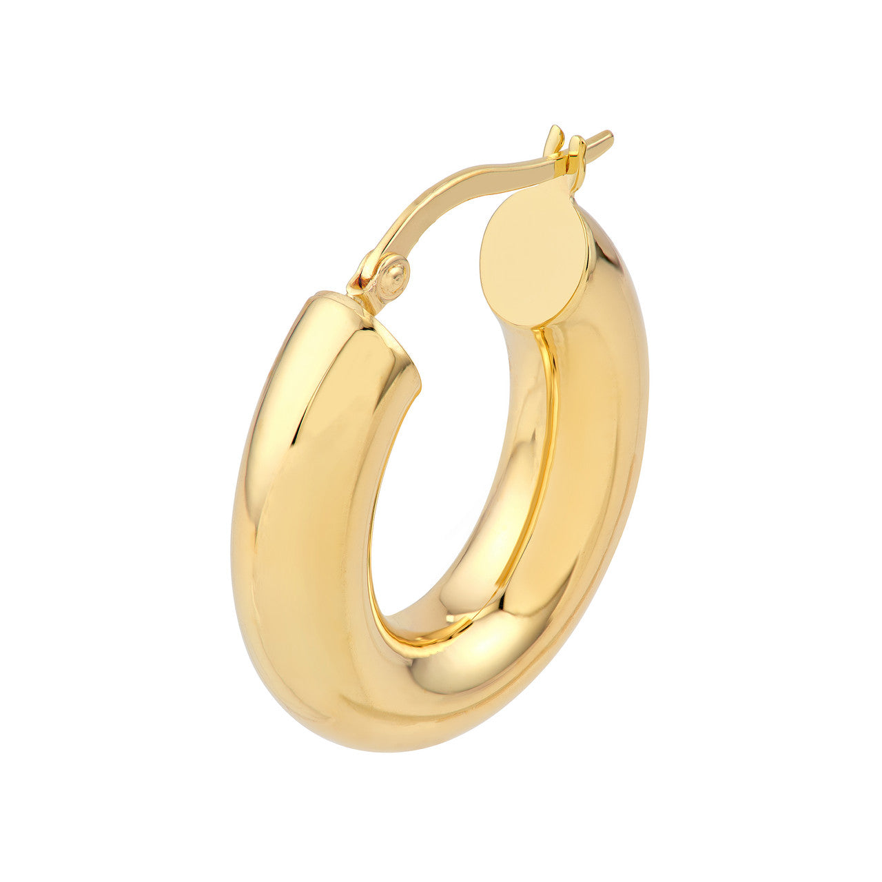 6mm Oval Polished Hoop Earrings in 14K Yellow Gold