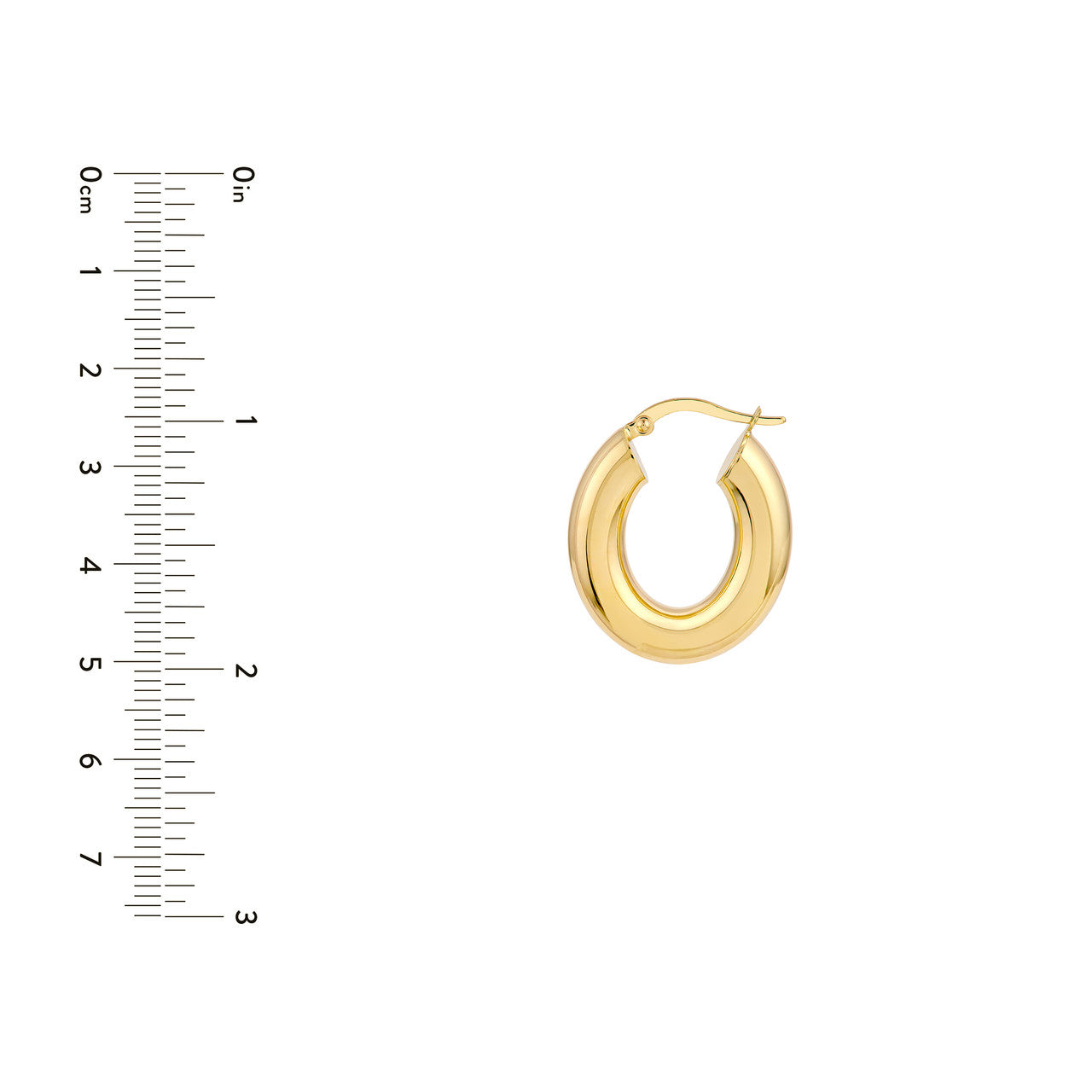 6mm Oval Polished Hoop Earrings in 14K Yellow Gold
