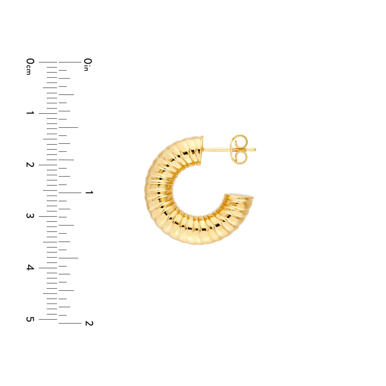 10mm Hammered Round Hoop Earrings in 14K Yellow Gold