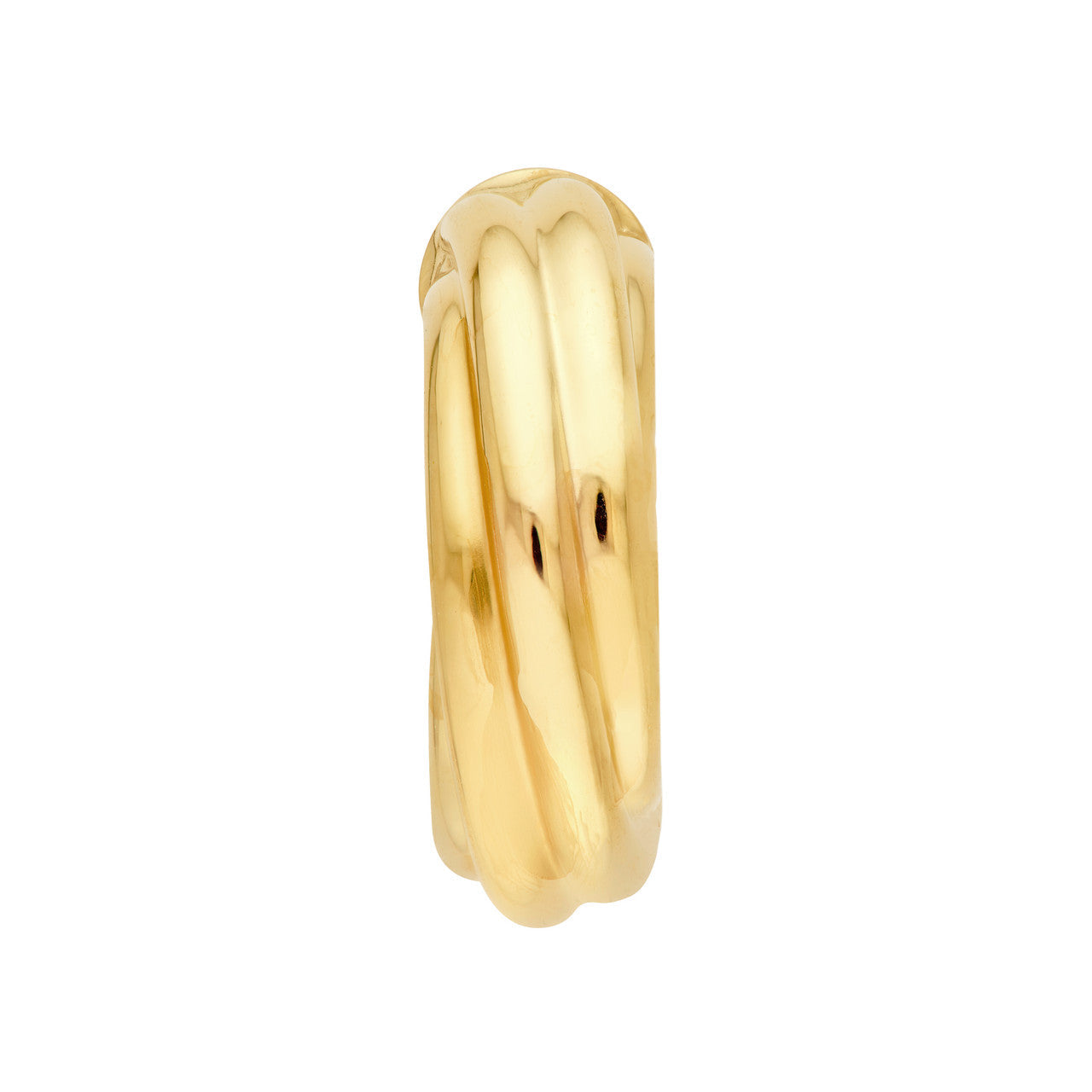 Twisted Open Hoop Earrings 14K Yellow Gold