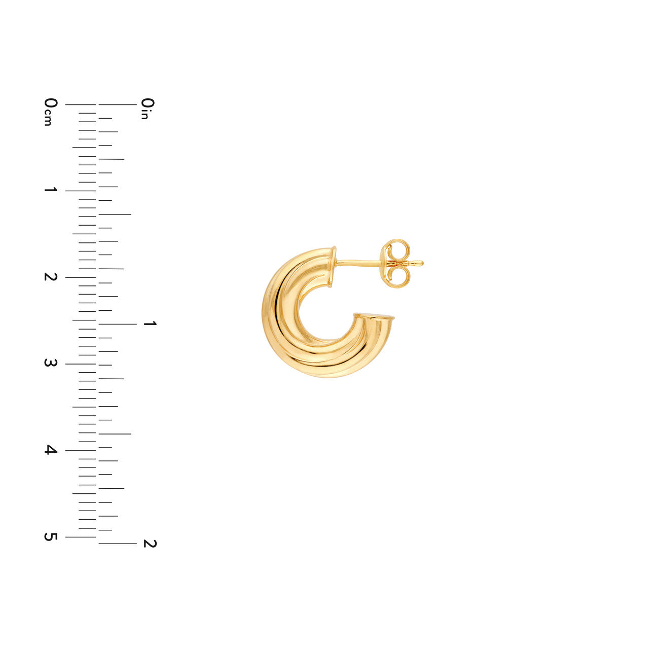 Twisted Open Hoop Earrings 14K Yellow Gold