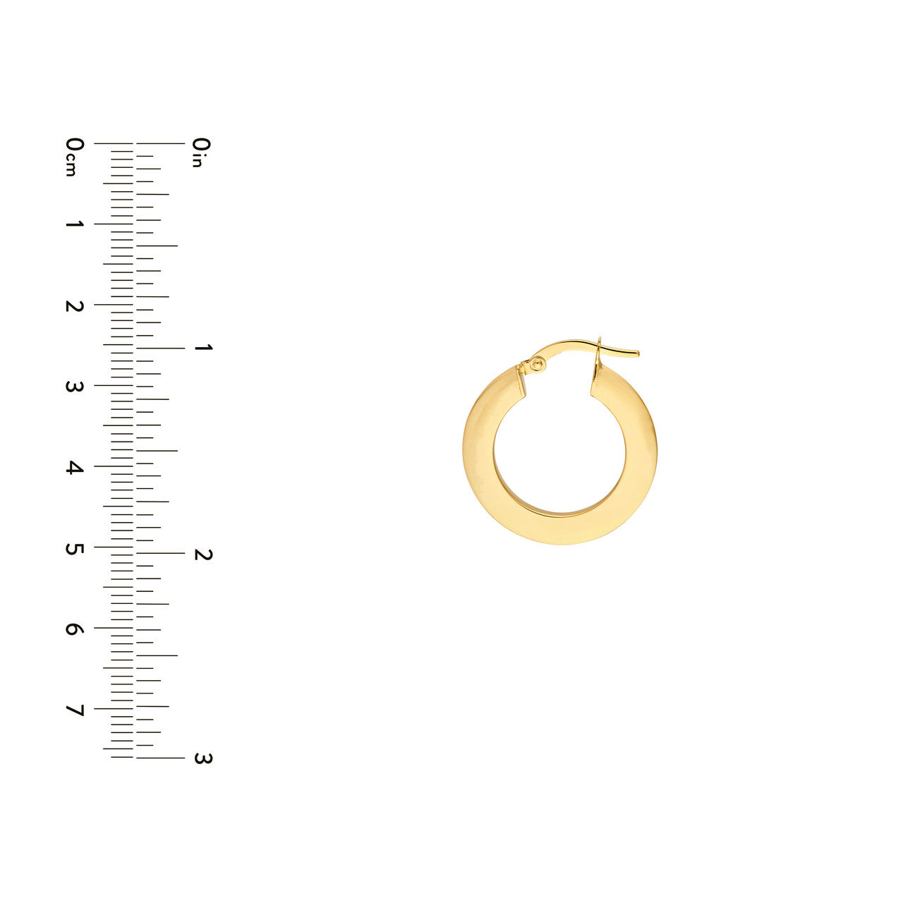 Triangular Tube Round Hoop Earrings in 14K Yellow and White Gold