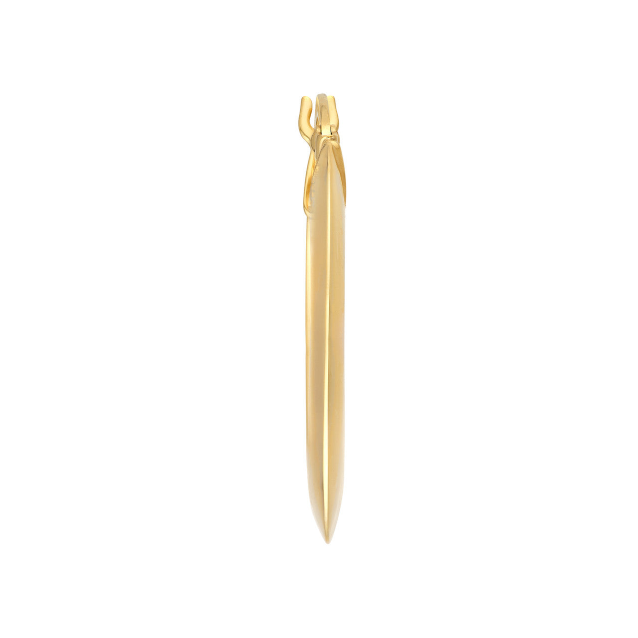 Triangular Tube Round Hoop Earrings in 14K Yellow and White Gold