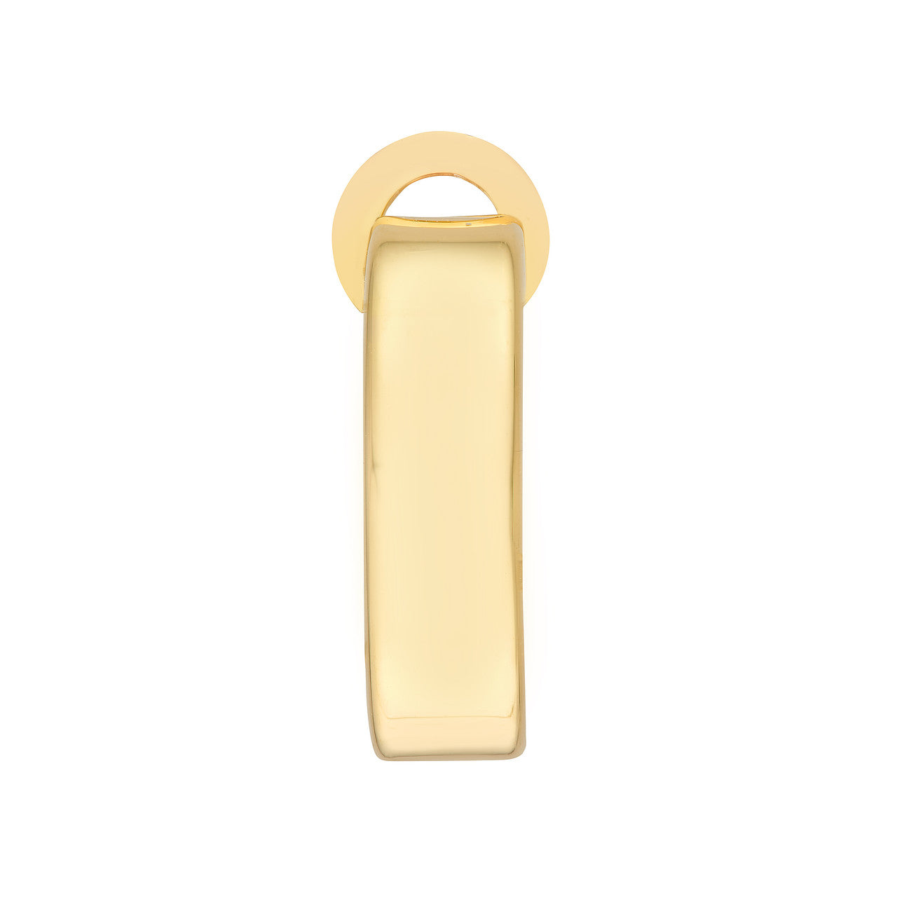 Rectangle Tube Round Hoop Earrings 14K Yellow Gold