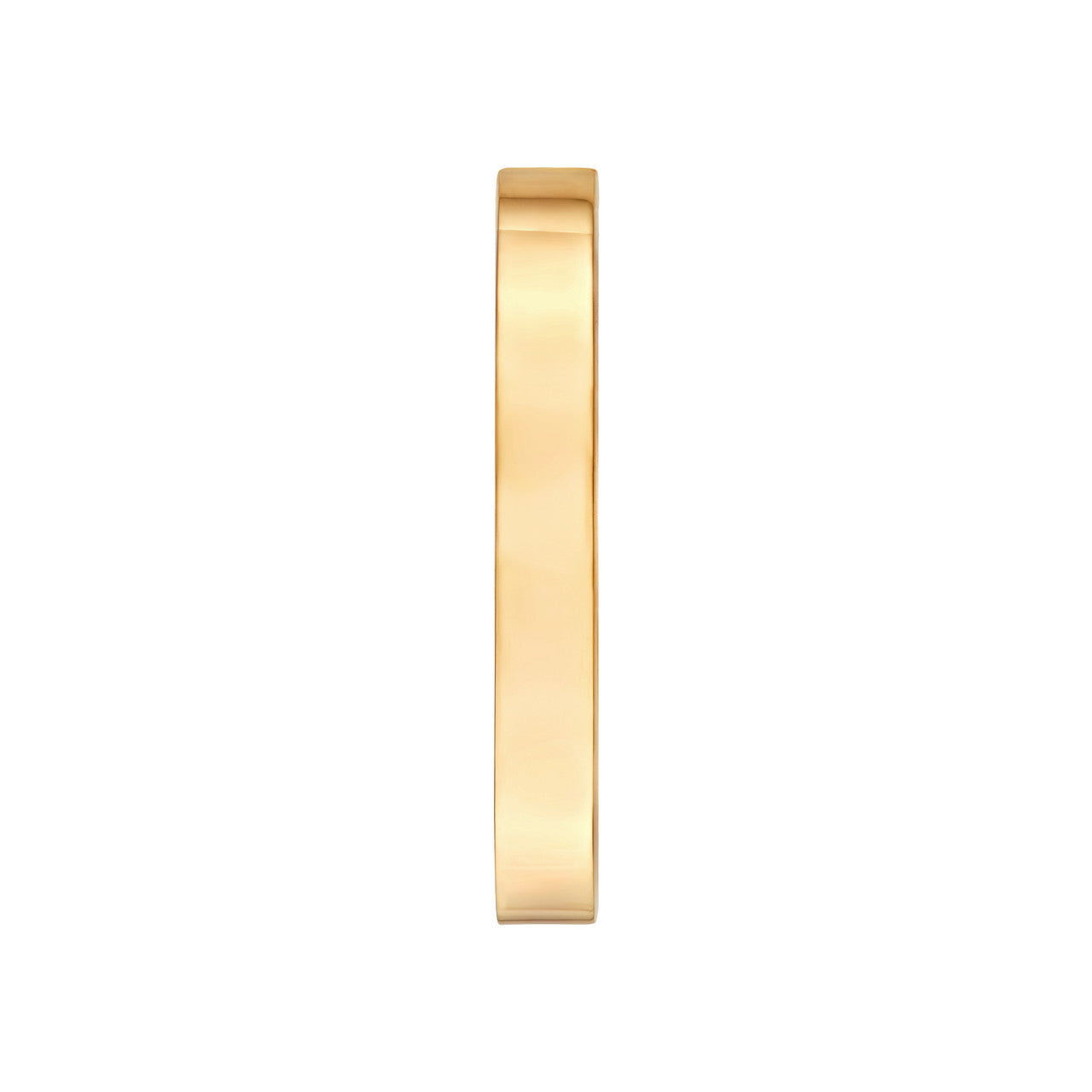 4x1.5mm Rectangle Tube Oval Hoop Earrings in 14K Yellow Gold