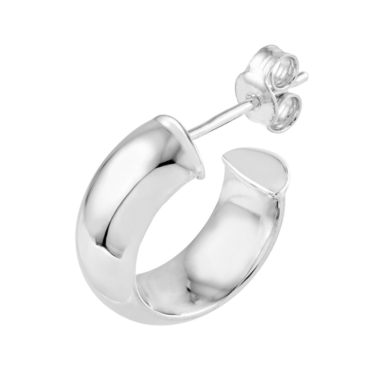 D-Tube Round Hoop Earrings 14K Gold