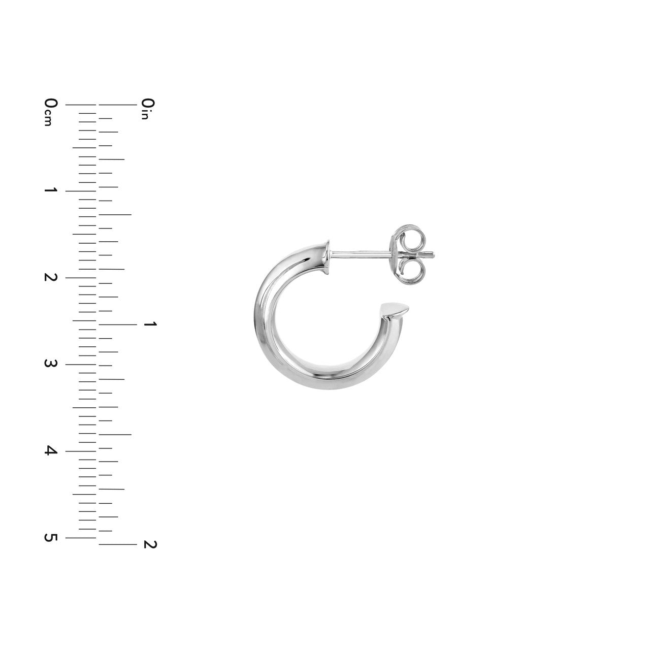 D-Tube Round Hoop Earrings 14K Gold