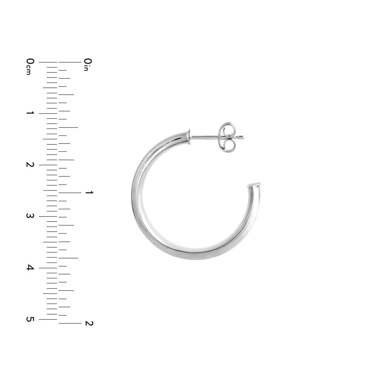 D-Tube Round Hoop Earrings 14K Gold