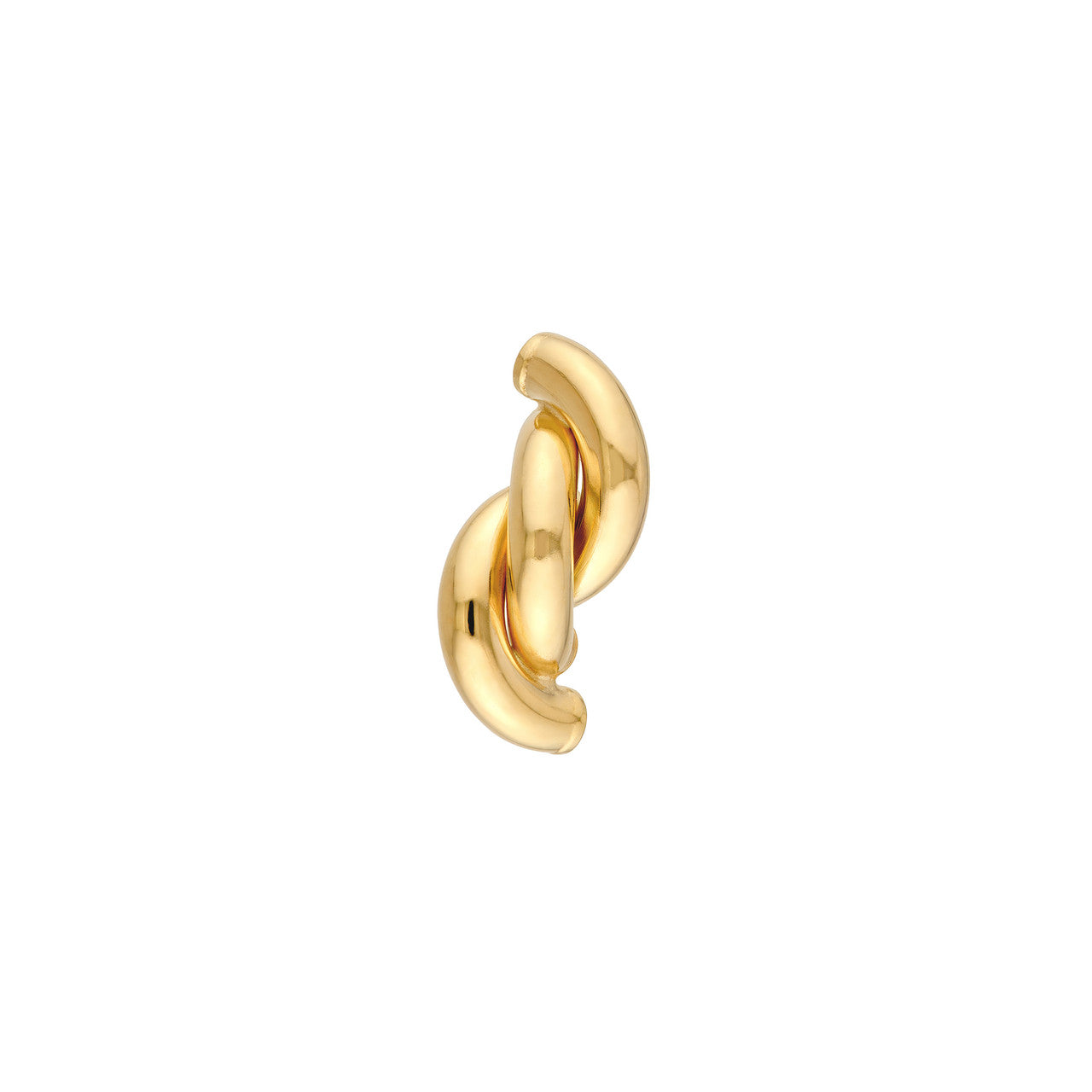 Twist Tube Polished Stud Earrings in 14K Yellow Gold
