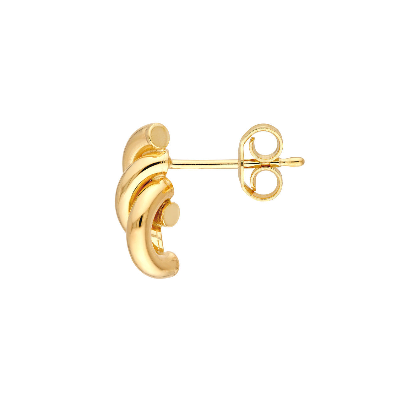 Twist Tube Polished Stud Earrings in 14K Yellow Gold