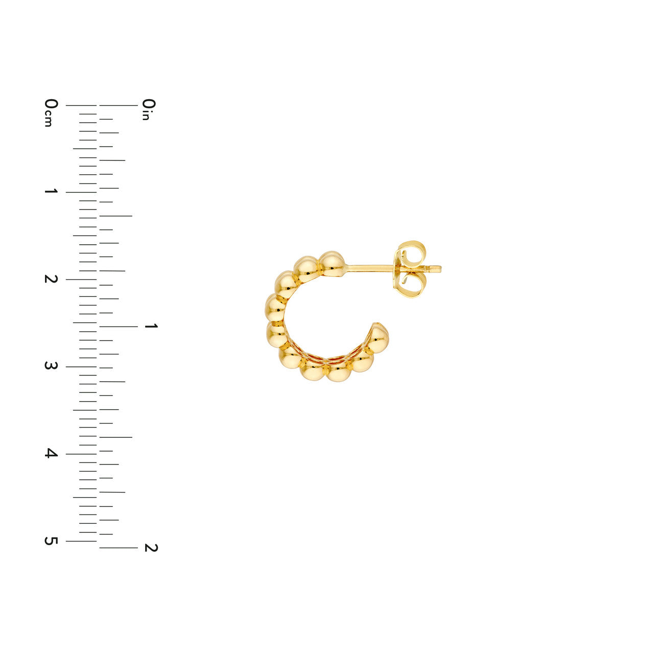 Double Row Beaded Hoop Earrings in 14K Yellow Gold