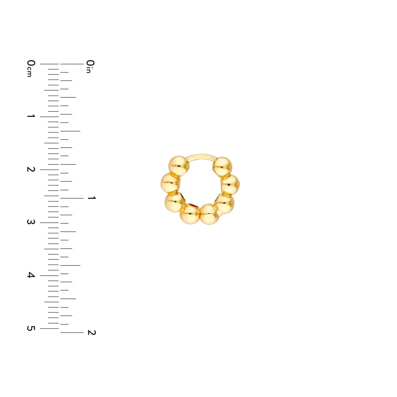 Beaded Huggies Earrings 14K Yellow Gold