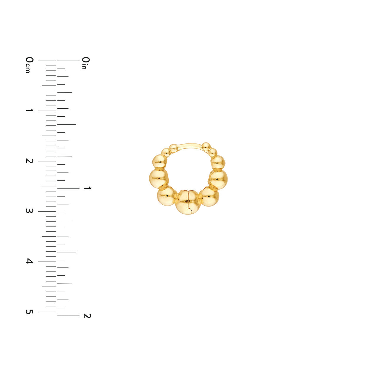 Graduated Bead Hoop Earrings in 14K Yellow Gold