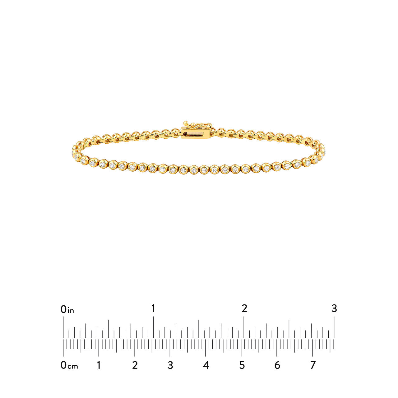 Bezel Set Diamond Tennis Bracelet 14K Gold